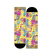 sweat-absorbent flamingo printed female tube socks